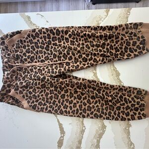 Poppy and Peonies Leopard Print Jogger Pants
